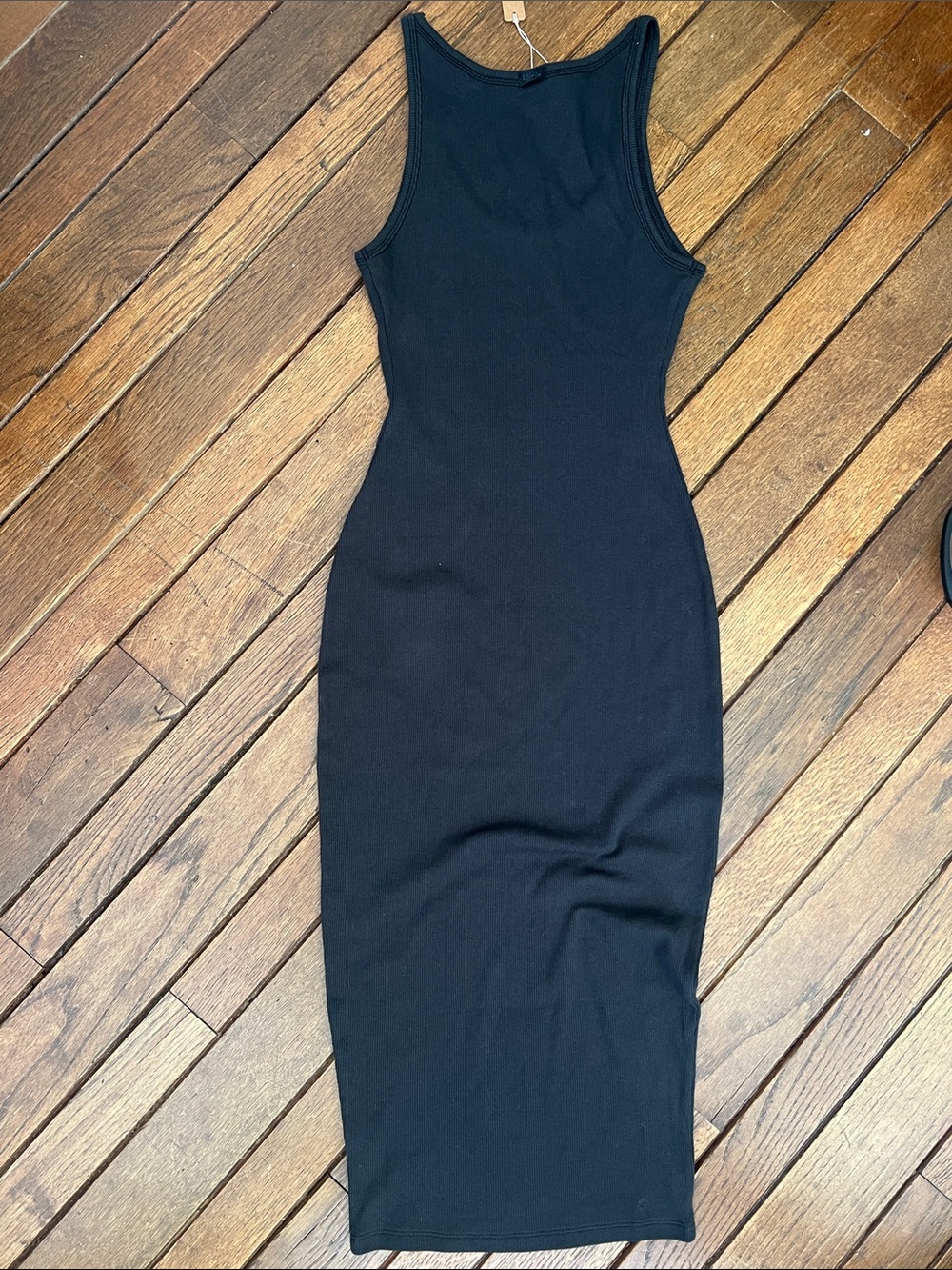 SKIMS Black Cotton Rib Tank Midi Dress Size XS New With Tags NWT - Picture 6 of 6